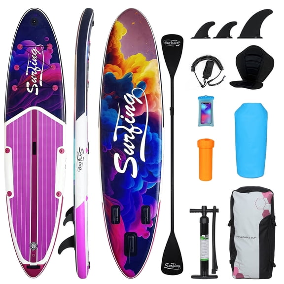 YU YUSING Inflatable Stand Up Paddle Boards 11 ft with Premium SUP Paddle Board Accessories, Wide Stable Design, Non-Slip Comfort Deck for Youth & Adults