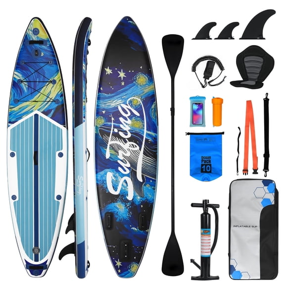 YU YUSING Inflatable Stand up Paddle Boards 11 ft with Premium SUP Paddle Board Accessories, Wide Stable Design, Non-Slip Comfort Deck for Youth & Adults