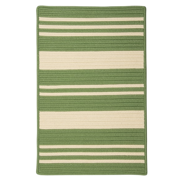 Colonial Mills 9' x 12' Green and Beige All Purpose Striped Handcrafted Reversible Rectangular Area
