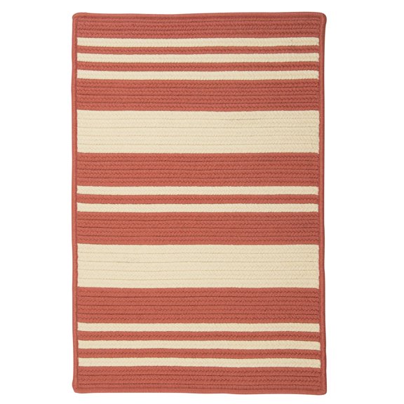 Colonial Mills 15' x 20' Terracotta Red and Beige All Purpose Striped Handcrafted Rectangular Area