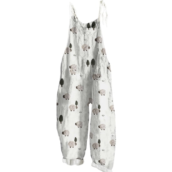 YUANGUANST Wide Leg Pants Woman Summer Jumpsuits For Women 2025 Printed Casual Sleeveless Comfy Loose Overalls Business Work Casual Pants