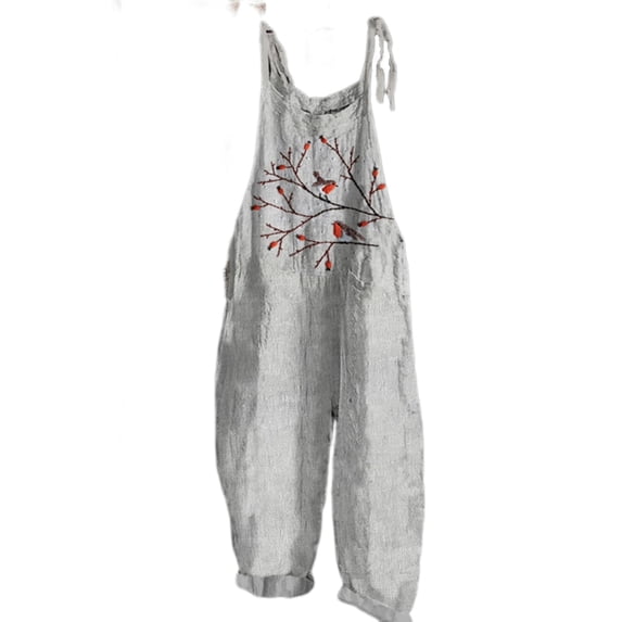 YUANGUANST Wide Leg Pants Woman Summer Jumpsuits For Women 2025 Printed Casual Sleeveless Comfy Loose Overalls Office Slacks
