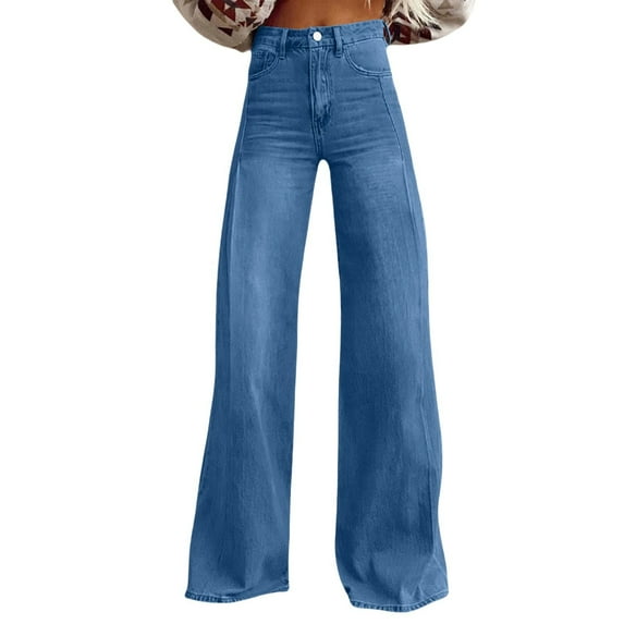 YUANGUANST Wide Leg Pants Woman Women 2025 Summer Wide Leg Dark Wash 90s Jean Vintage Pant Y2K Streetwear Denim Pant Office Slacks