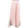 thumbnail image 1 of YUANGUANST Wide Leg Pants Woman Women Large Size Casual Pants Cotton And Linen Loose Cropped Pants Wide Leg Pants Business Work Casual Pants, 1 of 4