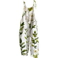 thumbnail image 1 of YUANGUANST Wide Leg Pants Woman Womens Boho Floral Jumpsuits Cotton Linen Sleeveless Spaghetti Strap Baggy Romper Wide Leg Overalls With Pockets Business Work Casual Pants, 1 of 2