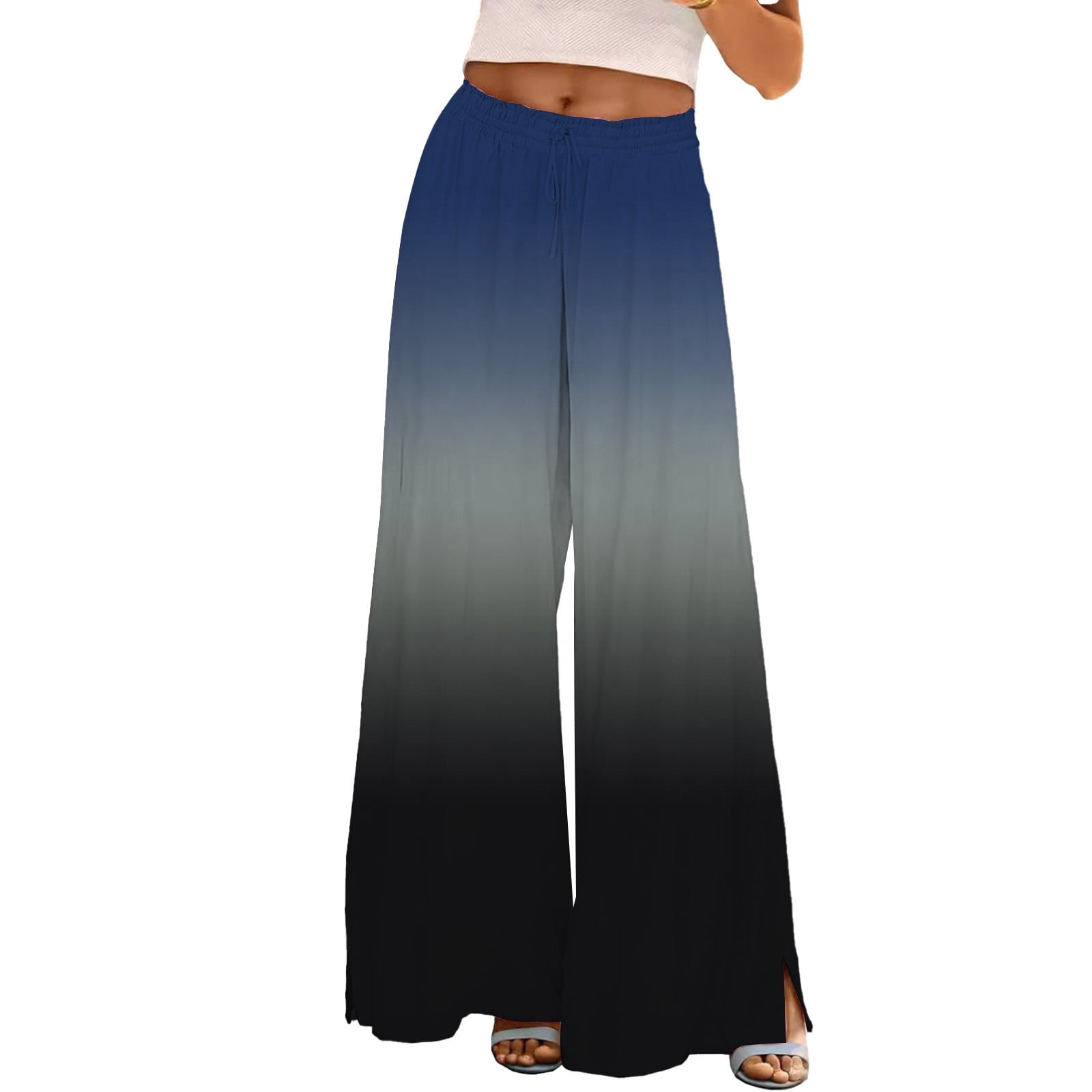 Pantalon Large Femme Palazzo - Coupe Wide Leg Avec Ceinture Corde - Taille 8 à 14 - Neuf Avec étiquettes