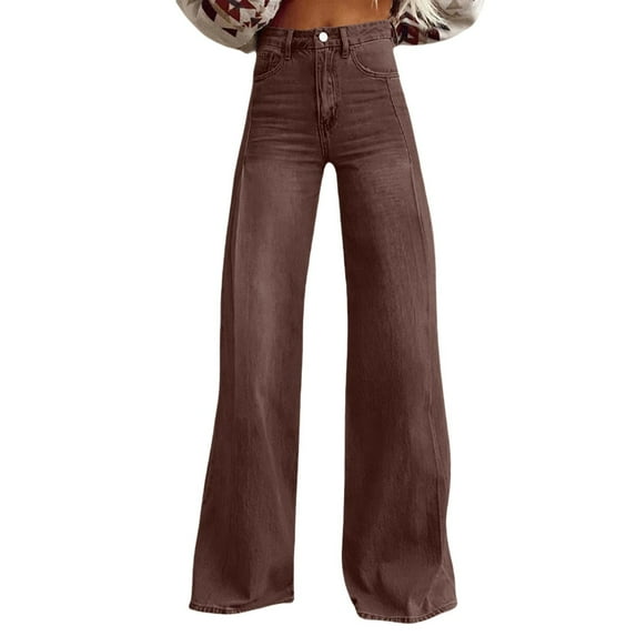 YUANGUANST Women's Wide Leg Pants Women 2025 Summer Wide Leg Dark Wash 90s Jean Vintage Pant Y2K Streetwear Denim Pant Business Work Casual Pants
