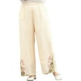 thumbnail image 1 of YUANGUANST Womens Dress Pants Women Large Size Casual Pants Cotton And Linen Loose Cropped Pants Wide Leg Pants Office Slacks, 1 of 4