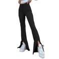 thumbnail image 1 of YUANGUANST Womens Dress Pants Women Split Front Flare Pant Stretchy Comfy Athletic Yoga Leggings Elegant Long Pants Office Slacks, 1 of 4