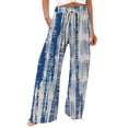 thumbnail image 1 of YUANGUANST Womens Dress Pants Women's Boho Wide Leg Palazzo Pants Womens Cotton Casual Loose Pants Comfy Work Pants With Long Casual Wide Leg Office Slacks, 1 of 4