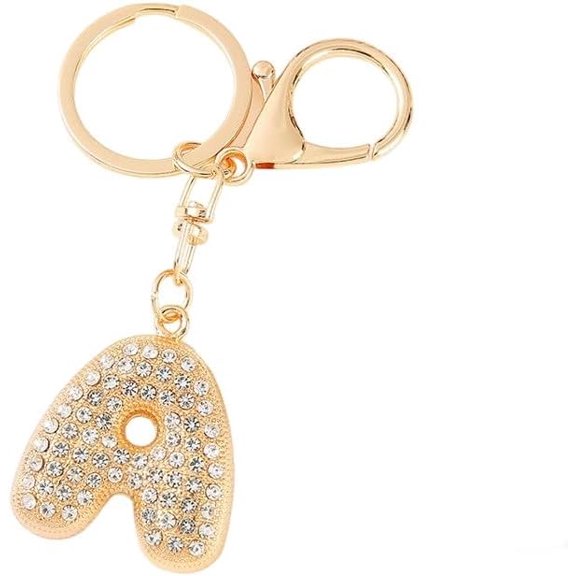 YUANHUYUOU ﻿Letter Keychain, Sparkling Rhinestone A-Z Letter Butterfly Keychain, Women's & Girls' Butterfly Keychains.