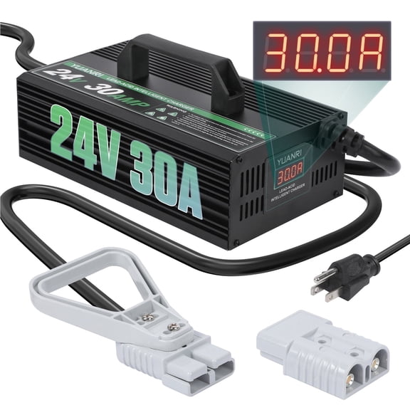 YUANRI 24V 30A Lead-Acid Battery Charger Forklifts Golf Carts Floor Scrubbers Charger with IP67 Waterproof