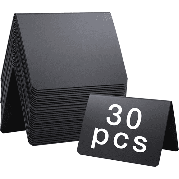YUANSONG 30 Pack Mini Chalkboard Signs, 4" x 3" Reusable Food Labels for Party Buffet, V-Shaped Table Numbers, Place Cards & Price Tags for Weddings, Bakeries & Events