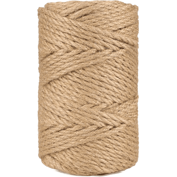 YUANSONG 5MM Jute Rope, 164 Feet Heavy Duty Hemp Twine, Natural Thick Brown Rope for Gardening, Bundling, Crafts, Cat Scratching Posts & DIY Decor (50 Meters)