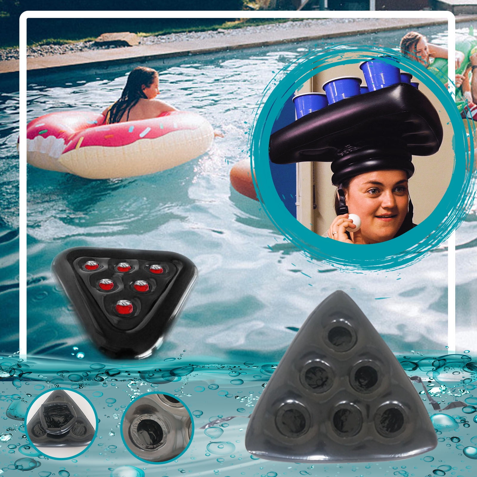 YUANZI Inflatable Pong Hats Fun Throwing Tools Pool Lawn Game For Kids