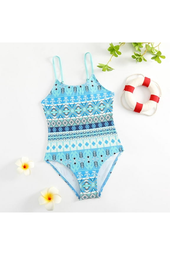Kids Swimsuits Girls One Pece Swimsuit Floral Printed Bathing Suit Kids Hawiian Beach Swimwear Sport Haler Uick Dry UPF 50