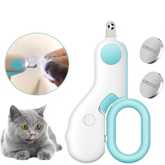 YUANZI LED Pet Nail Clippers 2024 Upgrade Cat Nail Trimmer Cat Nail Clippers for Indoor Cats Nail Clippers for Cat Dog Bunny Kitty Pet Grooming Tool (Blue)