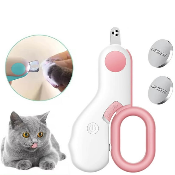 YUANZI LED Pet Nail Clippers 2024 Upgrade Cat Nail Trimmer Cat Nail Clippers for Indoor Cats Nail Clippers for Cat Dog Bunny Kitty Pet Grooming Tool (Pink)