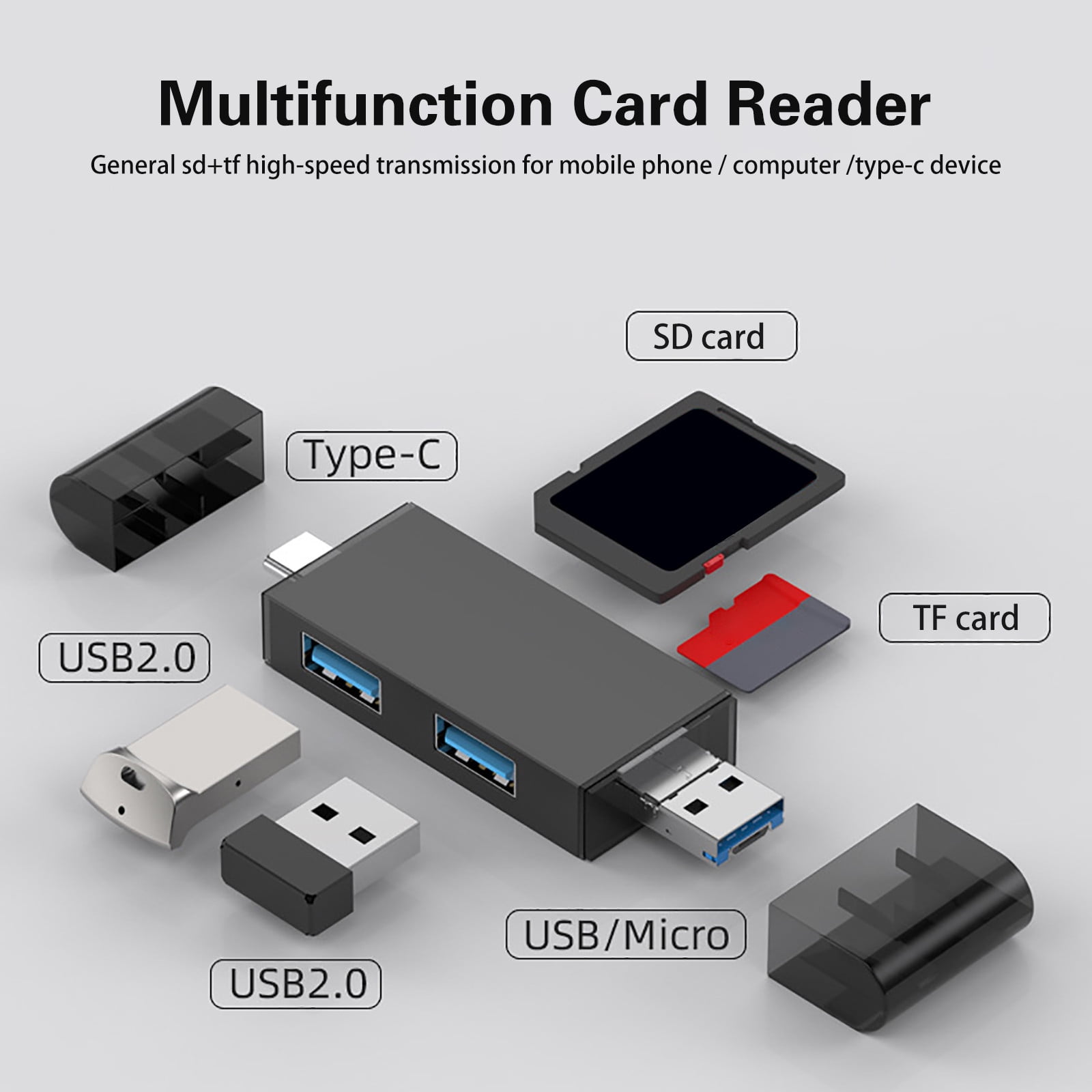 YUANZI Micro SD Card Reader For Android Micro SD Card To USB Adapter