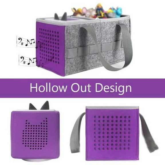 YUANZI Portable Carrying Compatible With Toniebox Set And Tonies Figurines Travel Cloth Musical Toy Folding Bag For Toniebox Accessories （Purple）