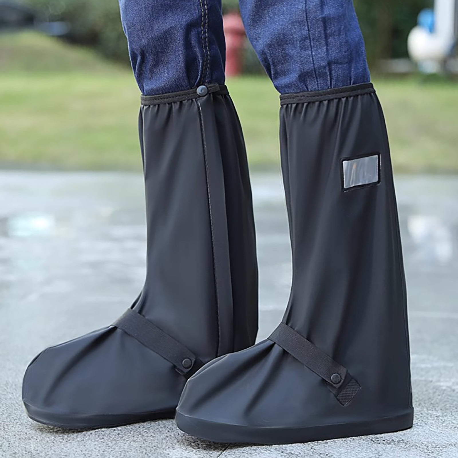 YUANZI Rain Ponchos For Adults Reusable Black Tall Riding Outdoor Shoe