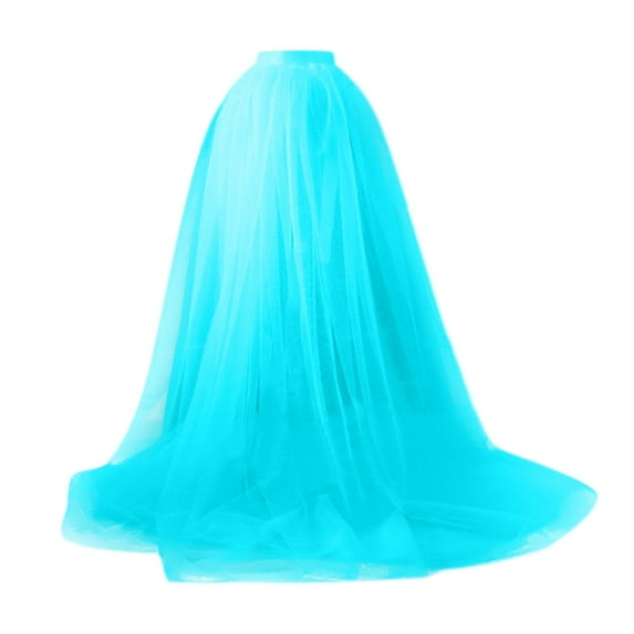 YUANZI Women Tulle Tutu Long Skirts Party Prom Detachable Bandage Mesh Maxi Dress Overskirt Overlay Long Bridal Skirt