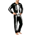 thumbnail image 1 of YUANxueke 2-Piece Skeleton Pajamas for Men Long Sleeve Crewneck Shirts & Loose Pants Bone Print Pajama Sets, 1 of 4
