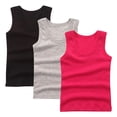 thumbnail image 1 of YUANxueke 3 Pack Kids Cotton Tank Top Undershirt Boys Girls Sleeveless Crewneck Camisoles Solid Color Casual Basic Tee Top for 2-14 Years, 1 of 3