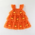 thumbnail image 1 of YUANxueke 3D Pumpkin Decor Tutu Dress for Girls, Ruffle Strap Tiered Tulle Dress, Star Glitter Party Costume Dress, 1 of 8