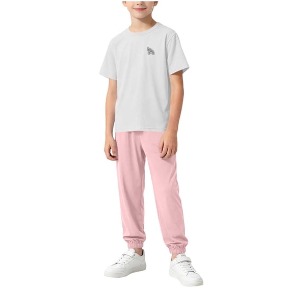 YUANxueke Boys 2-Piece Outfit Sets Long Sleeve Crewneck T-Shirts & Tapered Leg Pants Summer Athletic Sets for 3-16 Years