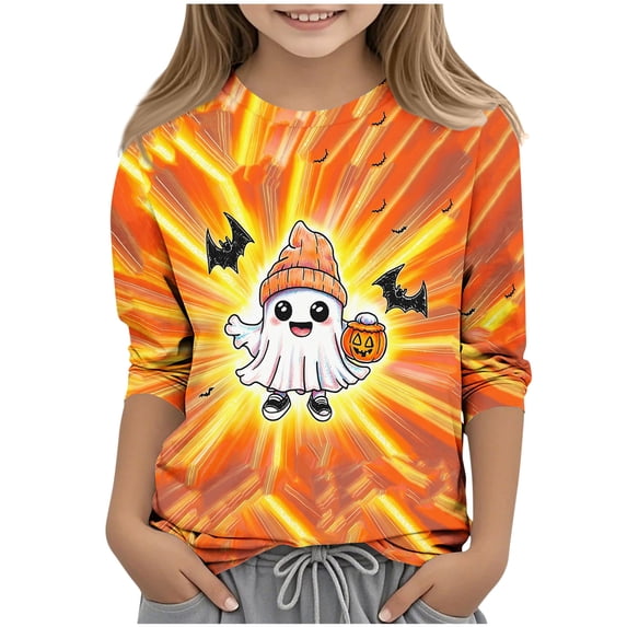 YUANxueke Boys & Girls 3/4 Sleeve Shirts Casual Crewneck Printed Tee Tops Fashion Festival Soft Layering Tops