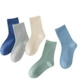 thumbnail image 1 of YUANxueke Boys & Girls 5 Pairs Cotton Socks Casual Soft Comfort Crewneck Socks Breathable Moisture-Wicking Socks, 1 of 3