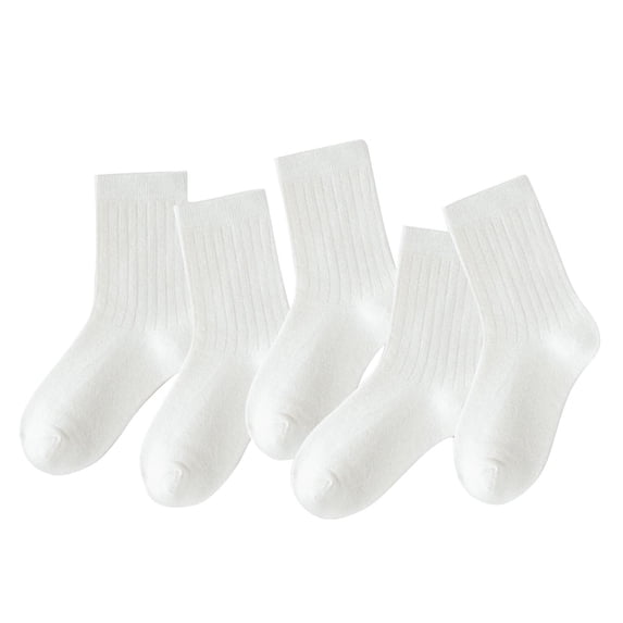 YUANxueke Boys & Girls 5 Pairs Cotton Socks Casual Soft Comfort Crewneck Socks Breathable Moisture-Wicking Socks