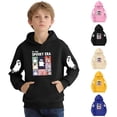 thumbnail image 1 of YUANxueke Boys & Girls Cute Ghost Print Sweatshirt, Long Sleeve Hooded Sweatshirt with Kangaroo Pocket, Fashion Loose Pullover Tops, 1 of 4