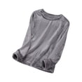 thumbnail image 1 of YUANxueke Flannel Long Sleeve Shirts for Women Crewneck Fluffy Pajama Tops Winter Comfy Sleepwear Loungewear,Dark Gray,XL, 1 of 2