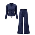 thumbnail image 1 of YUANxueke Girls 2-Piece Workout Outfits Long Sleeve Zipper Sport Coat & Yoga Pants Summer Gym Running Sets for 1-12 Years, 1 of 6