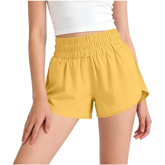 YUANxueke Girls Athletic Shorts Elastic Waist Loose Fit Shorts Casual Summer Workout Tennis Sports Shorts for 4-15 Years