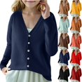 thumbnail image 1 of YUANxueke Girls Basic Knit Cardigan Button Down V Neck Sweater School Uniform Fashion Tops with Ribbed Cuffs,Black,10-11 Years, 1 of 3