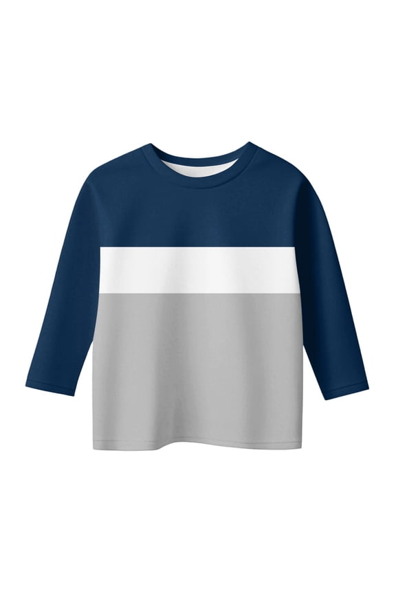 Girls Boys Striped Shirts Casual Crew Neck Basic Tops Loose 3/4 Sleeve Pullover Summer Fashion Outfits for Kids 3-12 Years