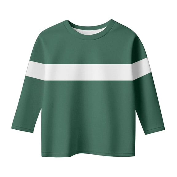 YUANxueke Girls Boys Striped Shirts Casual Crew Neck Basic Tops Loose 3/4 Sleeve Pullover Summer Fashion Outfits for Kids 3-12 Years