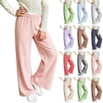 thumbnail image 1 of YUANxueke Girls Elastic Waist Pants Casual Striped Outdoor Straight Leg Soft Comfy Trousers for 4-16 Years, 1 of 6