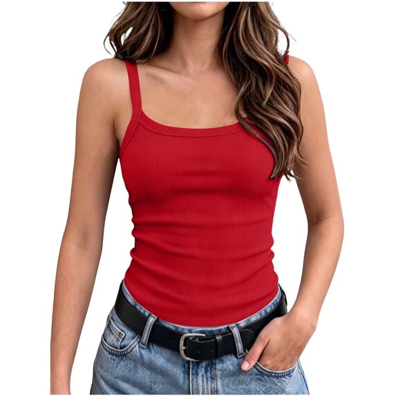 YUANxueke Girls Ribbed Knit Tank Tops, Sleeveless Crewneck Stretchy Camisole, Trendy Summer Comfy Tops for 3-13 Years
