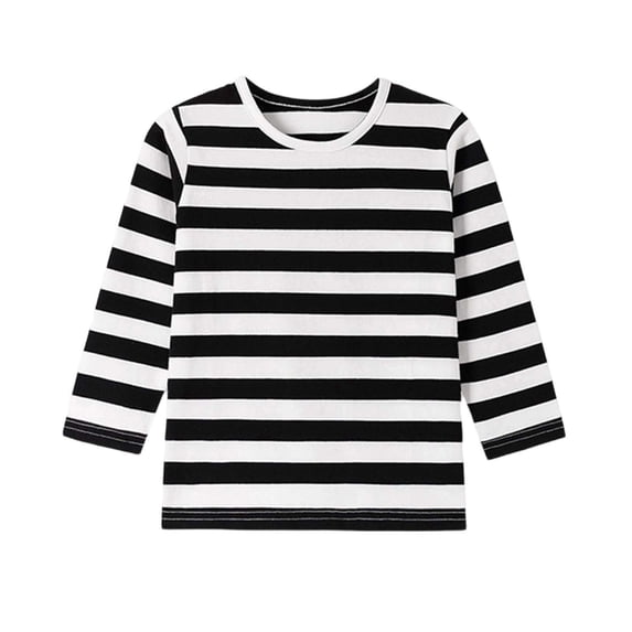 YUANxueke Girls Striped Long Sleeve Shirts, Cotton Soft Casual Color Block Shirts, Fashion Basic Tee Layering Tops