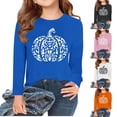 thumbnail image 1 of YUANxueke Girls Thanksgiving Long Sleeve Shirts Casual Printed Crewneck Soft Comfy Tee Tops for 3-15 Years, 1 of 5