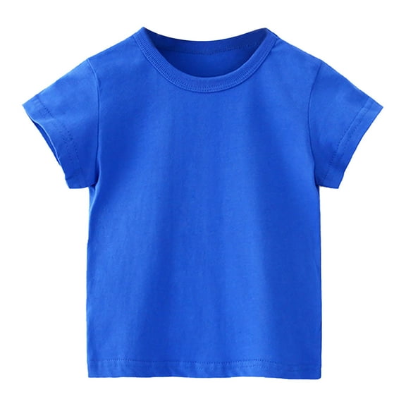 YUANxueke Kids' Cotton Short Sleeve T-Shirt Crew Neck Basic Tees Casual Solid Color Tops Spring Summer Outdoor Tees Outfits for Girls Boys