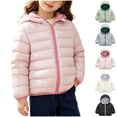 thumbnail image 1 of YUANxueke Kids Windproof Puffer Jacket, Long Sleeve Color Block Full Zip Hooded Jacket, Casual Lightweight Warm Packable Coat, 1 of 7