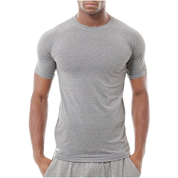 YUANxueke Men's Workout Shirts Casual Short Sleeve Quick Dry Stretch T Shirts Thermal Workout Comfy Pullover Tee Summer Outfits