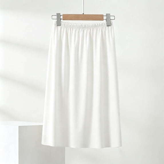 YUANxueke Mid Long Length Sleep Skirts for Women Elastic Waist Midi Skirt Pajamas Fashion Stretchy Underskirt
