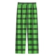 thumbnail image 1 of YUANxueke Plaid Pants for Girls Boys Elastic Waist Straight Leg Comfy Pants with Pockets,Green,13-14 Years, 1 of 6