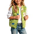 thumbnail image 1 of YUANxueke Sherpa Fleece Vest for Girls, Cute Cartoon Print Full Zip Jackets, Fashion Lightweight Warm Fall Clothes with Pockets, 1 of 4